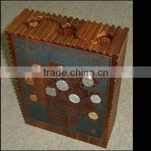 Top quality real wood coin display box