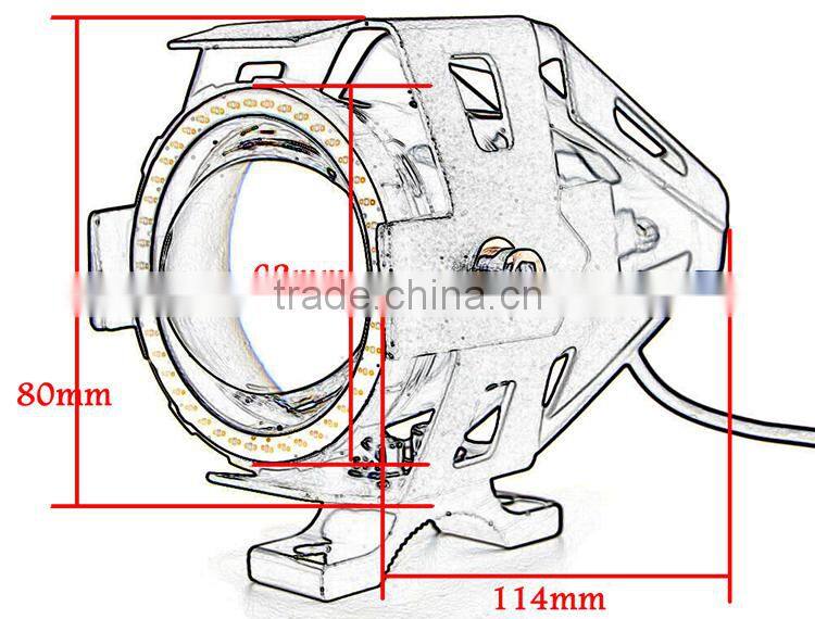 BJ-SPL-008 New Arrival Custom Black 12V Motorbike Motocross Angel and Devl Eye Motorcycle Spot LED Light