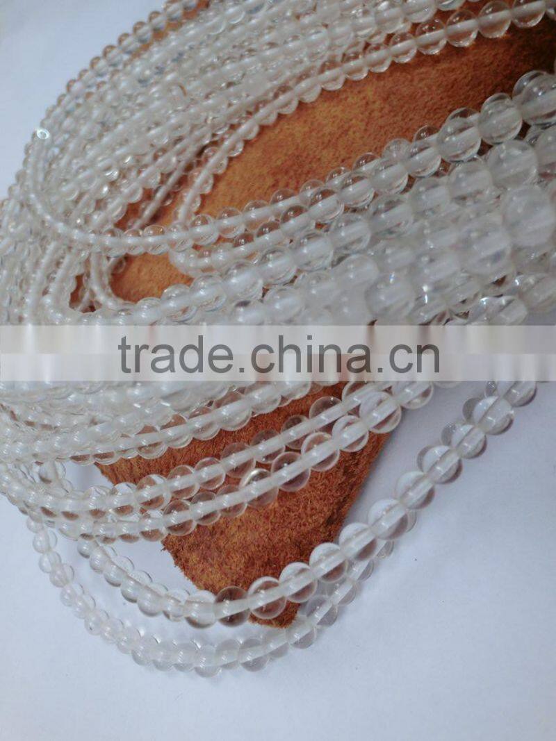 4-6mm Natural clear crystal quartz beads,round crystal beads