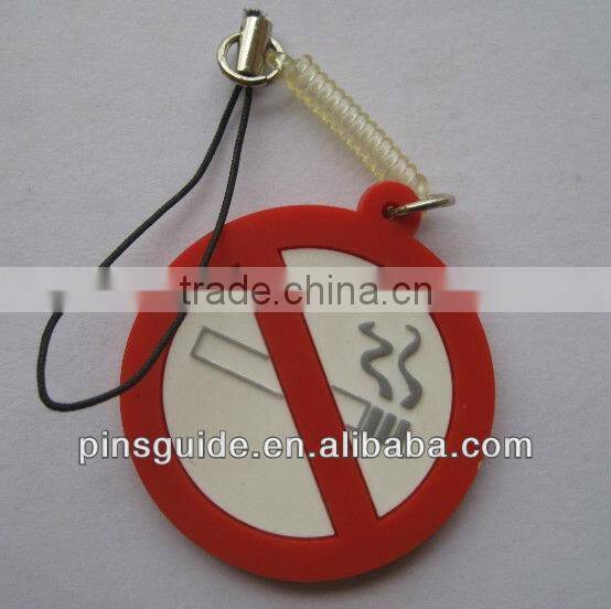 Wholesale round shaped personalizados soft pvc phone strap