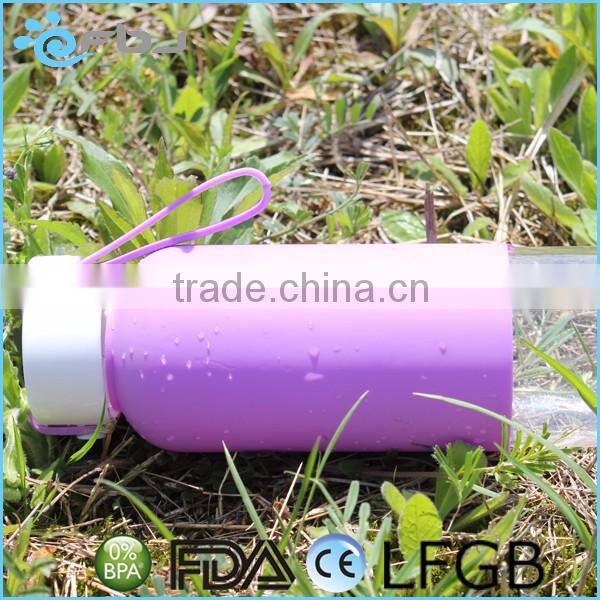PC Plastic Water Bottle With Silicone Cover