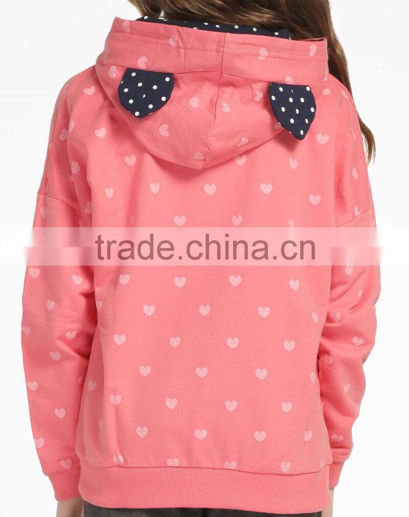 65% Polyester 35% Cotton Hoodies , Lightweight Children Coat Sweatshirt ,Custom Printed Kids Girls Pullover Hoodies