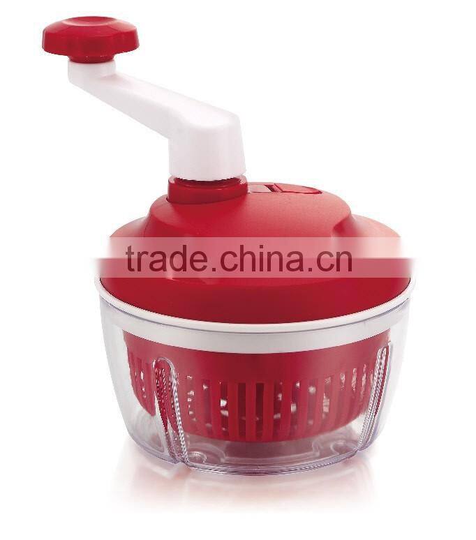 Multipurpose 3 in 1Plastic Salad Spinner with Cutter and Mixer Manual Salad Spinner with Handle Plastic Food Processor