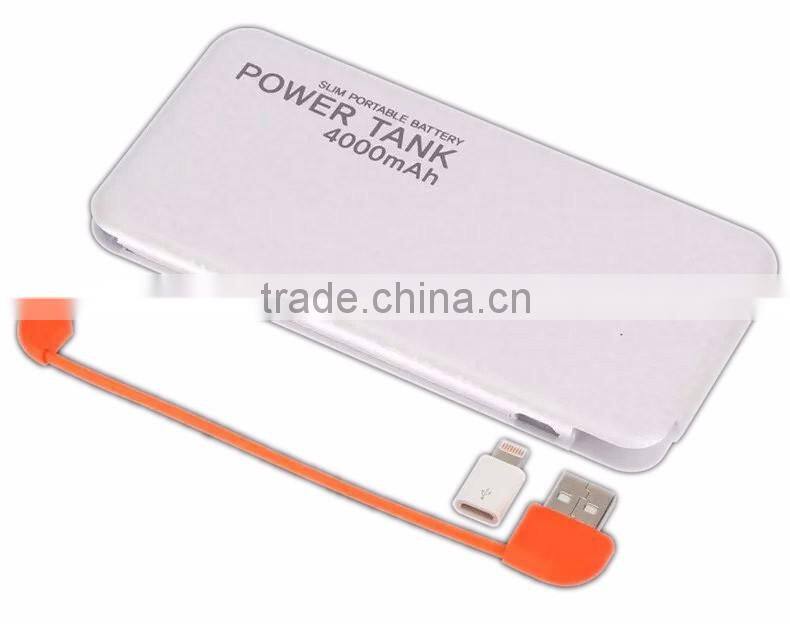 Factory price universal 4000mah portable charger power bank manufacturer flat power bank