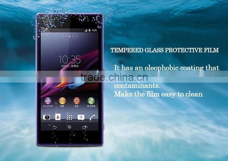2.5D ultra thin explosion proof 9h tempered glass screen protector for sony xperia zr