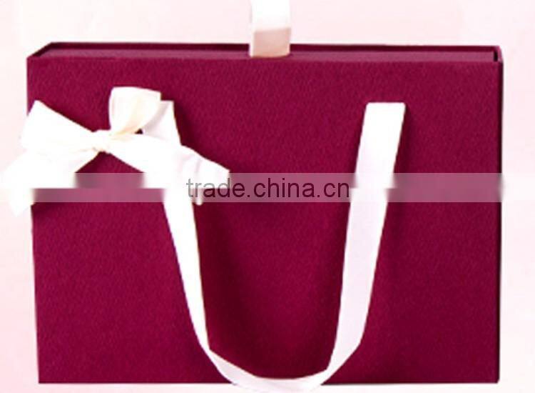 Delicacy printed customized paper gift box luxury with Bowknot