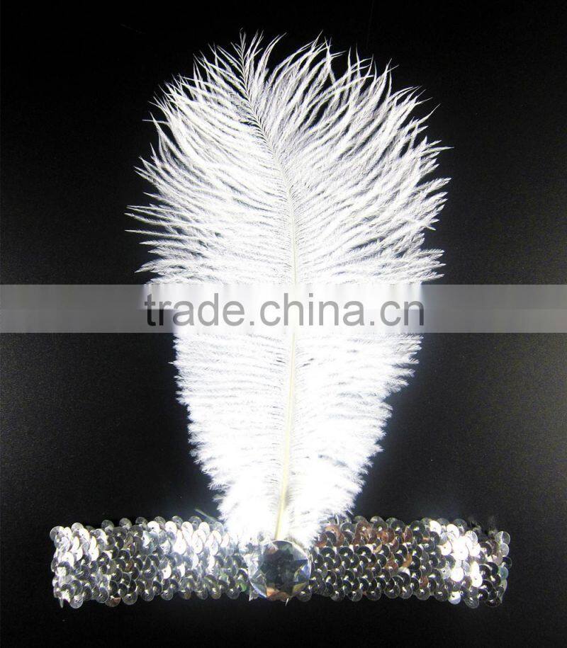 1920S feather flapper headpiece gatsby charleston fancy dress costume accessory