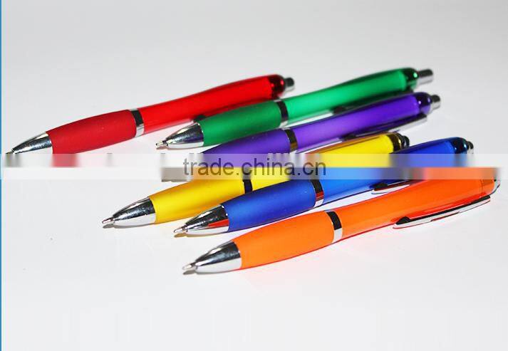 hottest best quality silver promotional pen ,branded ball point pe, plastic ball pen