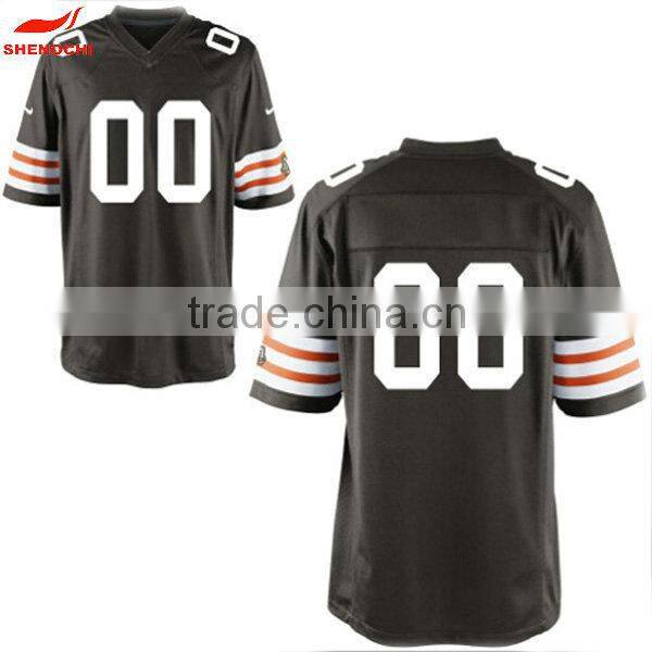 Crew neck white 100% polyester wholesale custom women football jerseys