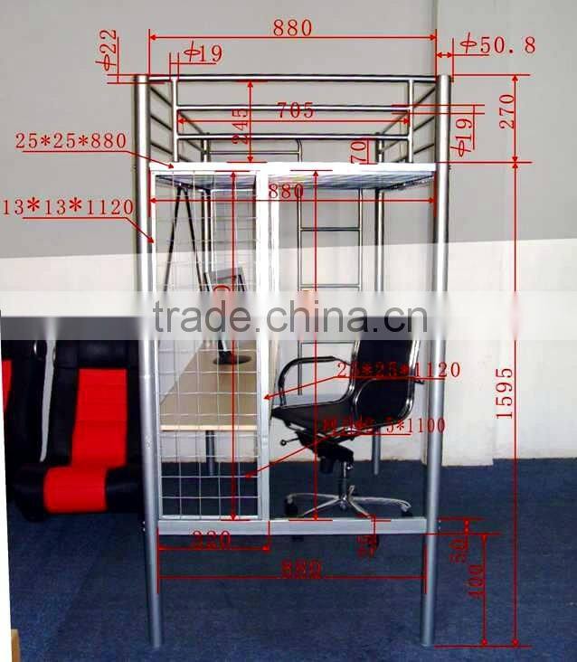 practical and economical metal bunk bed with table board
