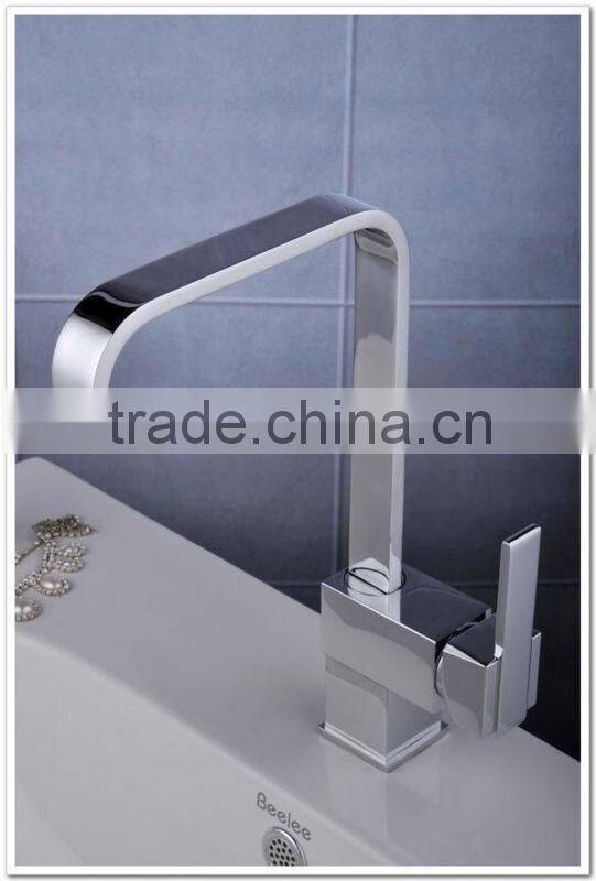 Deck Mounted Kitchen Sink Mixer Tap With Swivel Spout QH0718