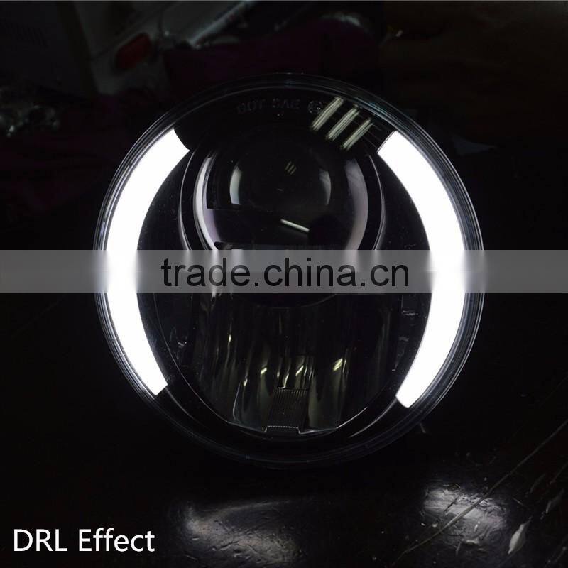 7" Motorcycle 30w H4 Hi/Low LED Headlight W/ Amber LED turn Signal Lamp Fits Harley Jeep JK CG125 Cafe Racer Bobber