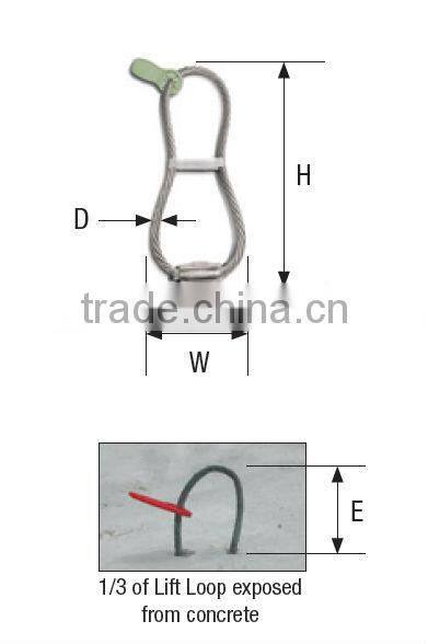 Precast concrete lifting loop wire rope slings