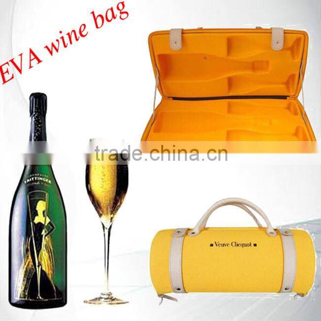 Champagne bottle carrier with two glasses packing