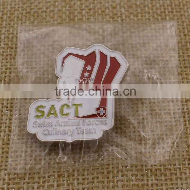 Promotional custom metal Swiss butterfly clutch pin back