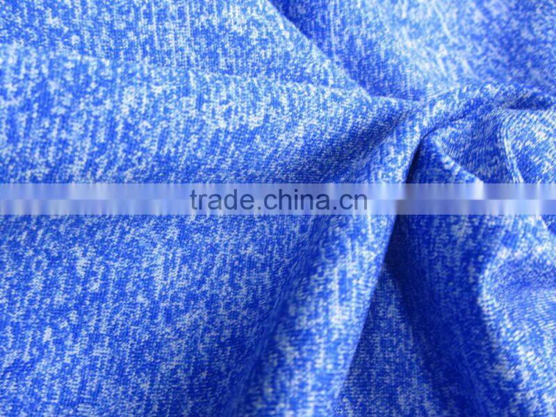 velvet fabric deep brilliant blue mix white nylon terylene co-mingled yarn polyester interlock fabric