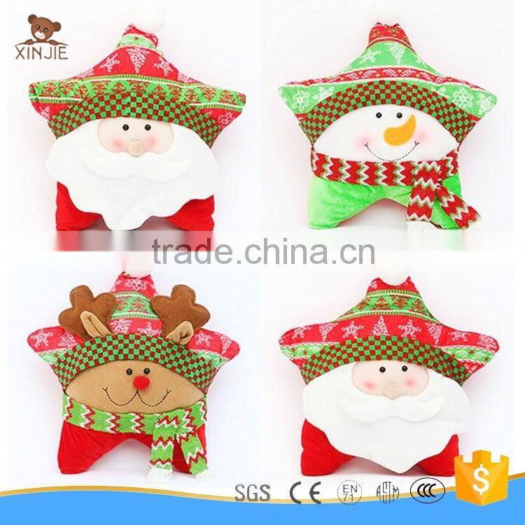 custom star shape christmas santa claus decorative pillow