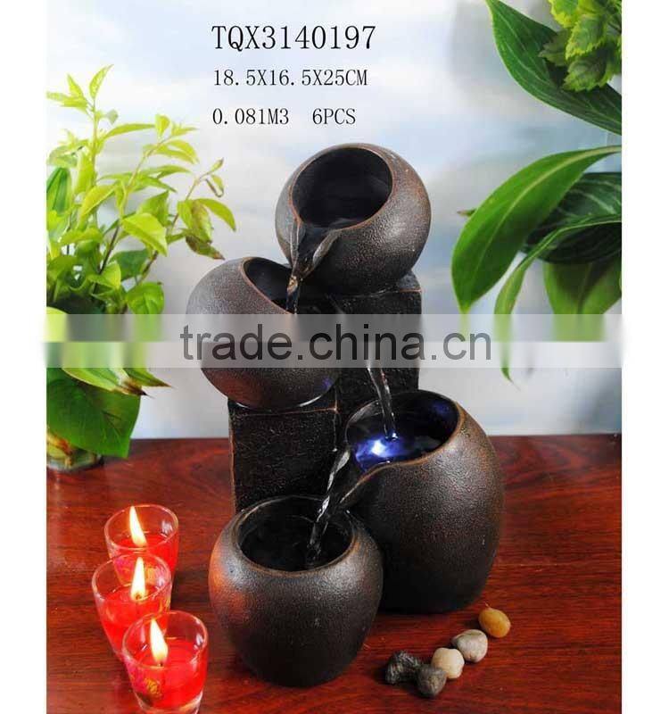 Mini Tabletop Pot Water Fountain with LED Light