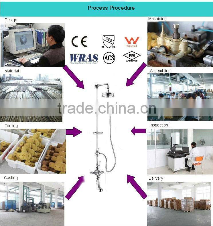 High Quality Wall-mounted Brass Chrome Polished Shower Set