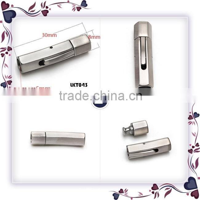 Exquisite cylinder snap clasp stainless steel closure in fashion type