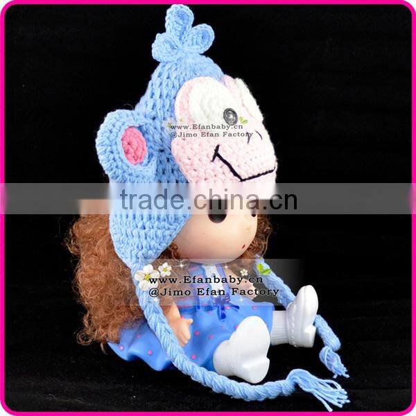 knitted newborn baby monkey earflap hat crochet baby beanie pattern animal hat