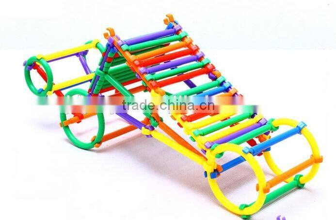 Newly intelligent diy plastic kid toy building block smart stick