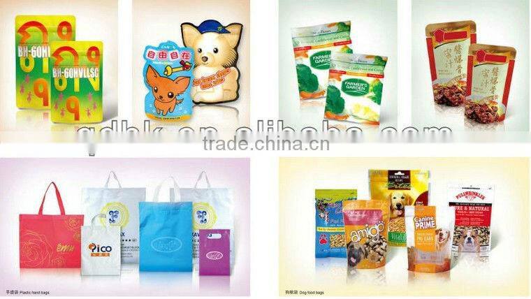 Die cut colorful plastic lined bag