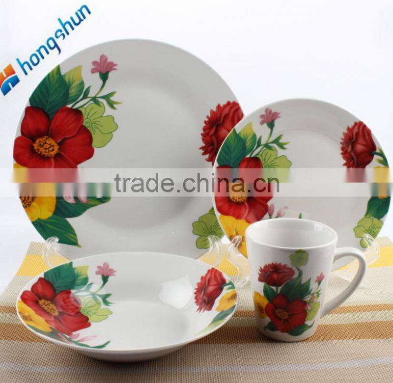 Casual porcelain dinnerware set,porcelain dinner set decaled