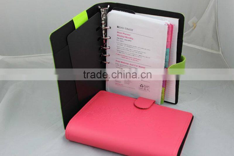2016 hot seling organizer notebook,custom notebook with button close