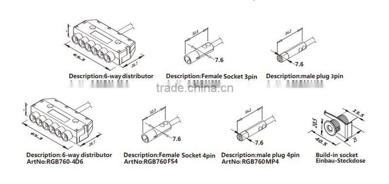 Cable with Neon LED and connector , LED WIRE CABLE CONNECTOR SYSTEM