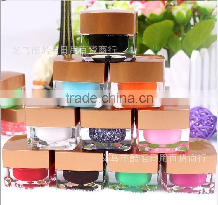 12 colors glass bottle nail art UV color gel skiny sequins kit gel polish