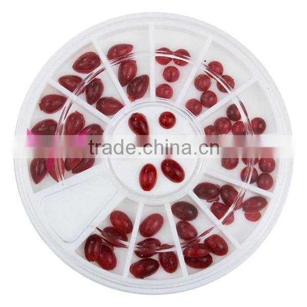 Hot red color nail crack pearl wheel for nail art decoration 2015