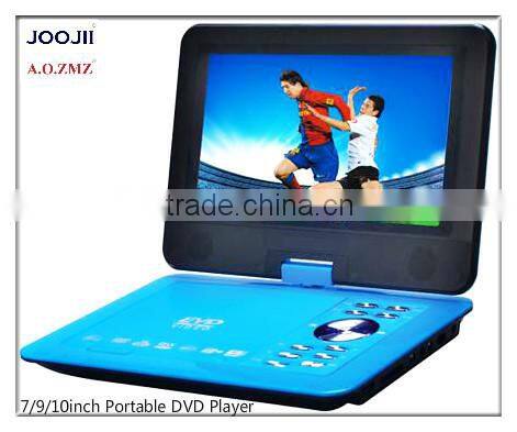 2014 new portable dvd with 7-16ich screen, USB/GAME/FM function