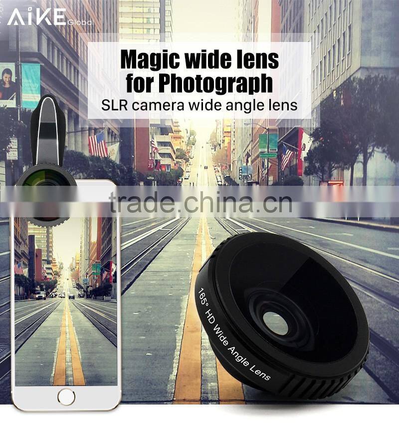 No Distortion Wide Angle Lens Clip HD 165 Degree Mobile Phone Wide Lens for iPhone 6S SE Samsung S8 S7 Huawei P9