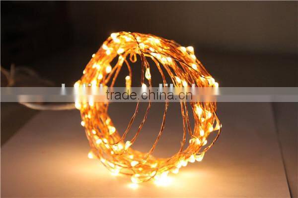 33Ft Copper LED Strings 100 LEDs Starry LED Lights LED String Light Festival Decorative LED String Lights with 5V Power Adapter