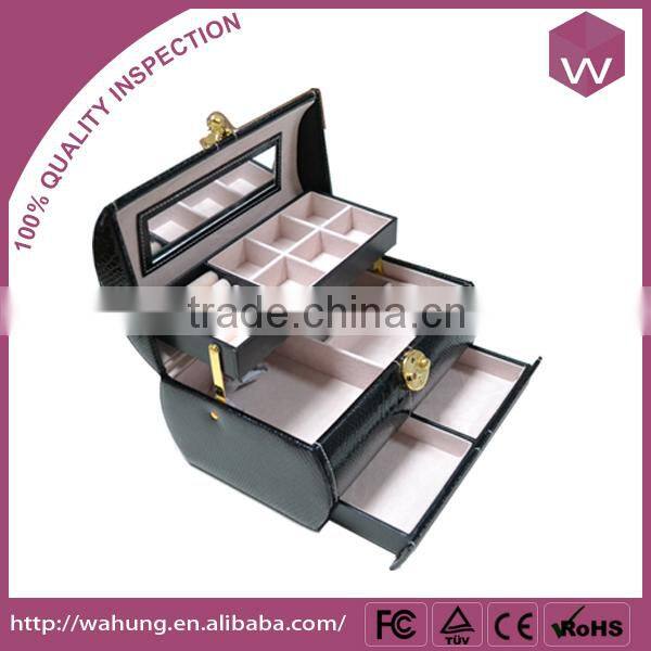 Promotional PU Jewellery Packing Boxes & Brown Jewellery Packing Box Drawer Mirror For Sale