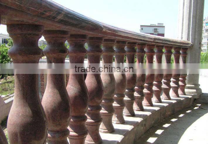 red granite stone railing