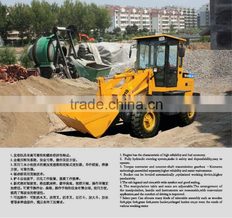 farm machinery mini garden loader zl-10 NEO 910 with changchai engine hydraulic joystick