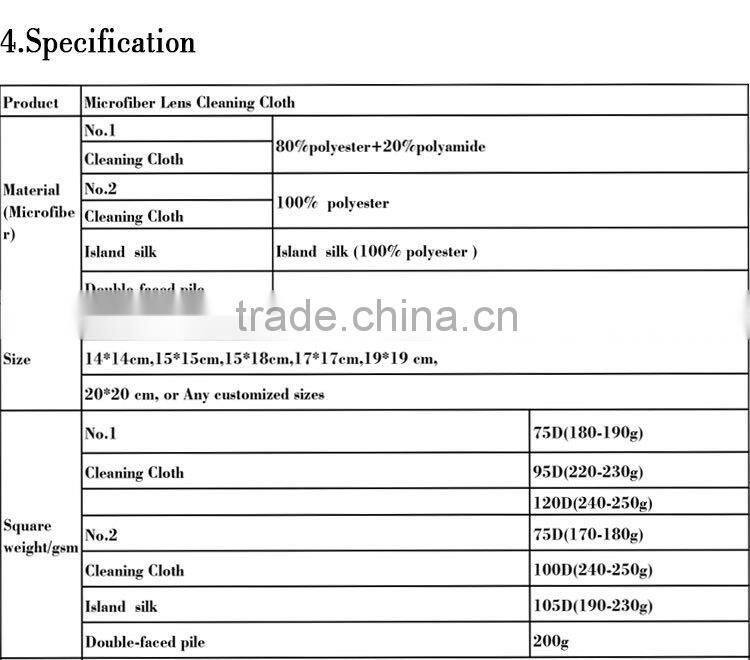 Custom logo printed microfiber lens cleaning cloth