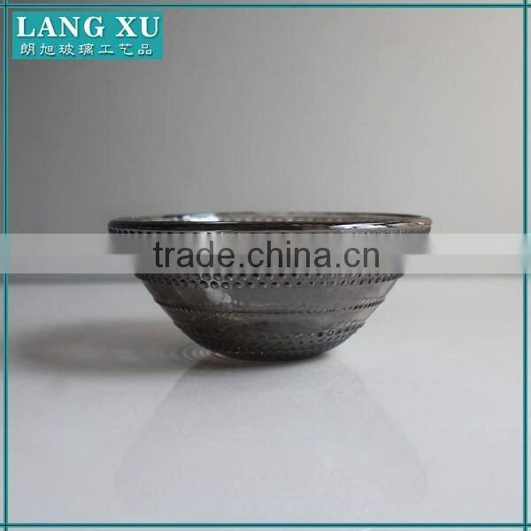 Black spray small beaded glass soup bowl