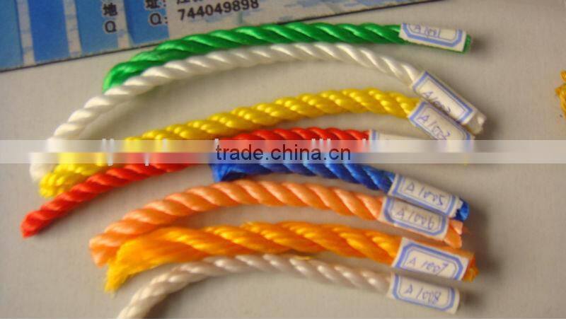 3 strand Twisted Poly ropes in yellow and black color