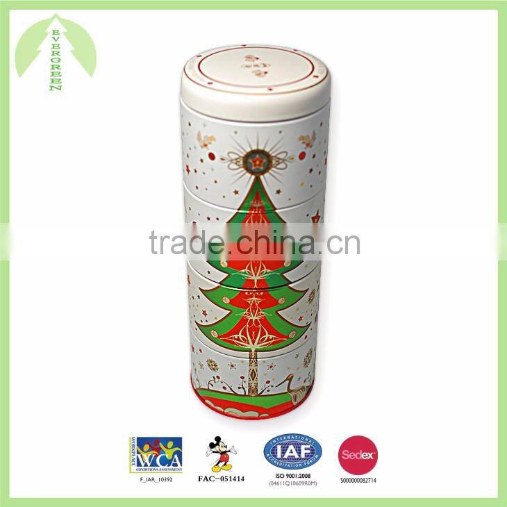 4 bodies round tin box for X-Mas 2016 size 8.40*22.35 cm
