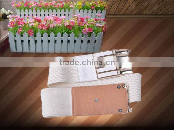 New Arrival Women Waist Belts Top Quality Elastic Lady Belt With PU Leather Ending