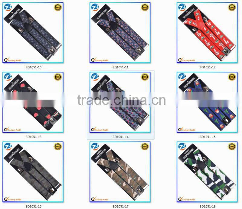 Classical Star Printed Elastic Mens and Ladies Braces Suspenders