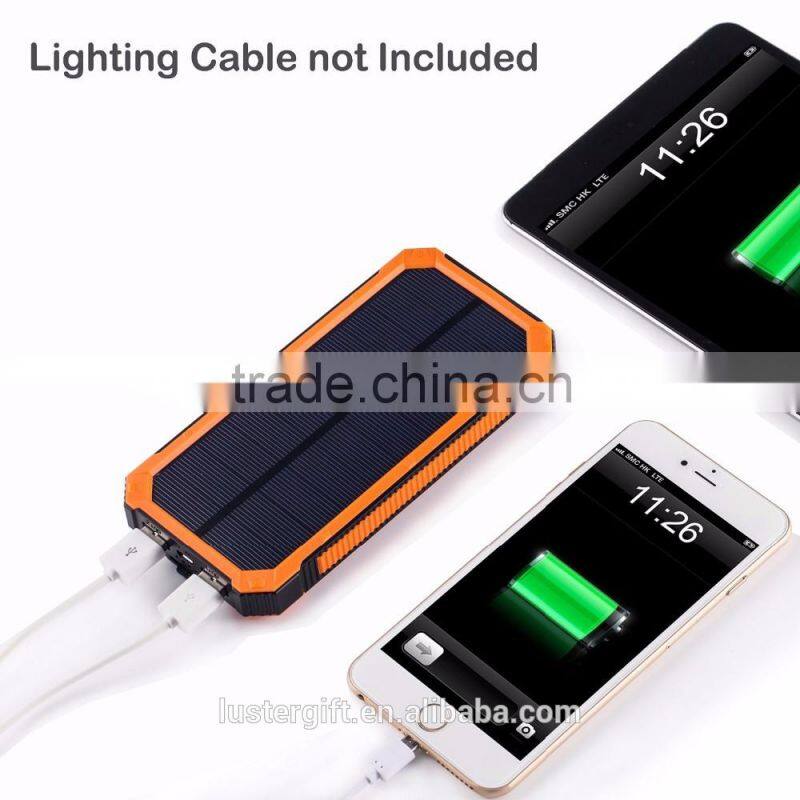 Best selling products solar power bank charger 20000mAh with LED light