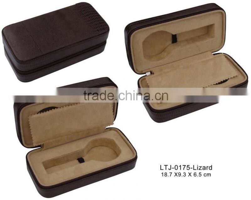 Premium PU lizard leather watch leather case storage
