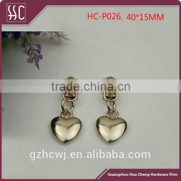 heart shaped zipper puller,metal zipper puller,Guangzhou zipper puller