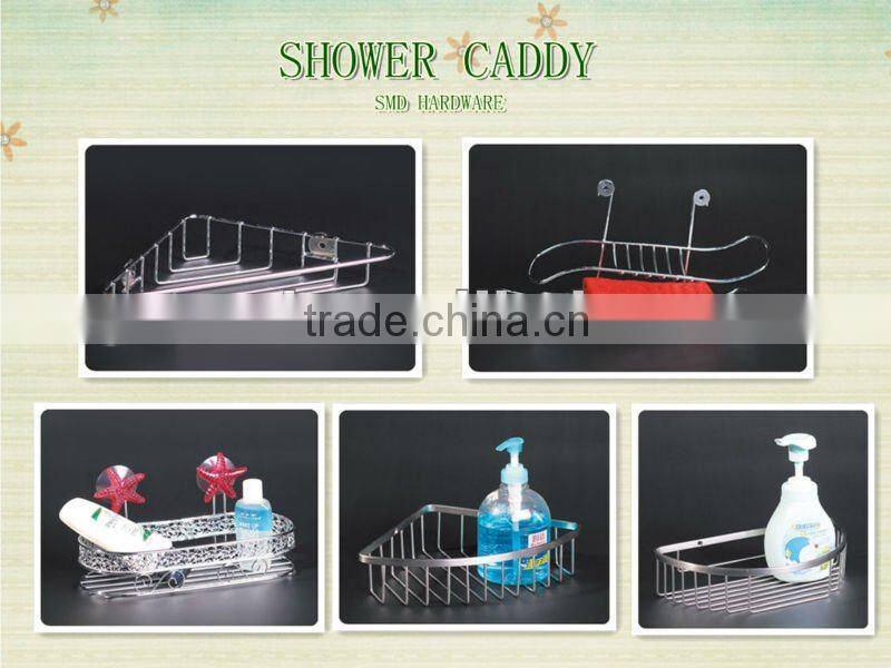 Metal chrome bathroom shower caddy