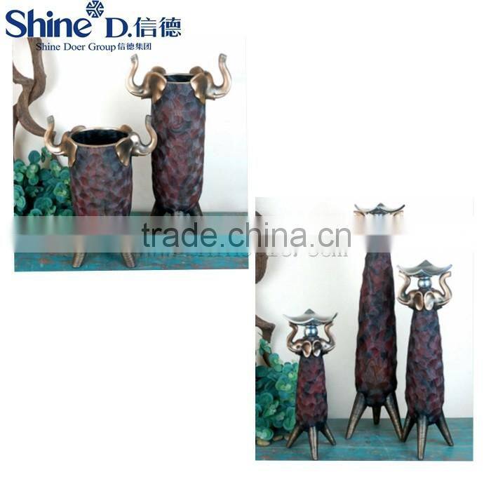 Resin Vase with elephant decorative floral vase Elephant vases centerpieces