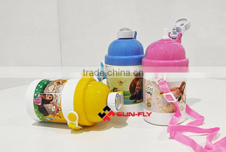 (SF) Kids Water Bottle 400ML BPA Free Plastic Custom personalized printed Drinkware Straw Cups Tea Kettle Gifts
